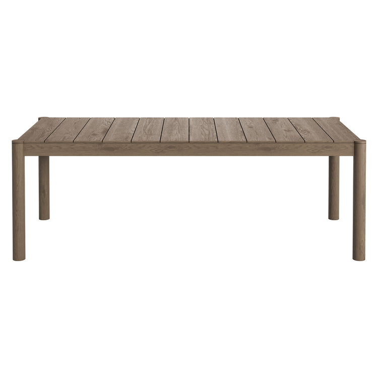 Eleni 89-Inch Outdoor Patio Teak Wood Dining Table - Weathered Gray