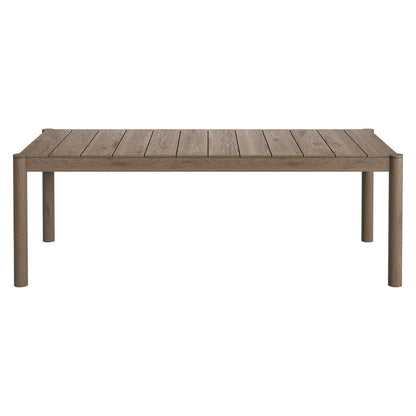 Eleni 89-Inch Outdoor Patio Teak Wood Dining Table - Weathered Gray