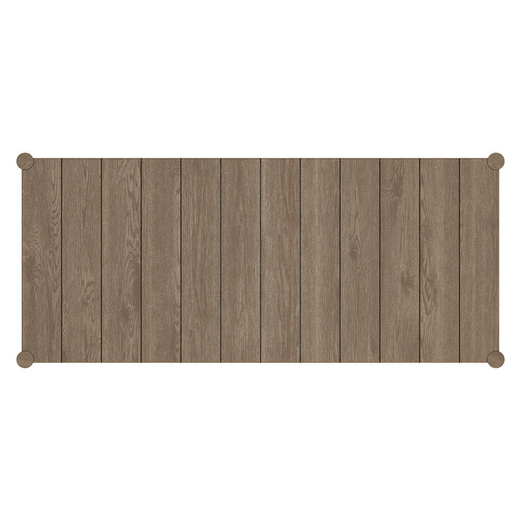 Eleni 89-Inch Outdoor Patio Teak Wood Dining Table - Weathered Gray