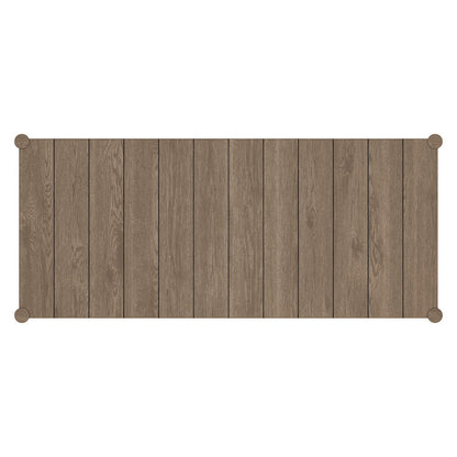 Eleni 89-Inch Outdoor Patio Teak Wood Dining Table - Weathered Gray
