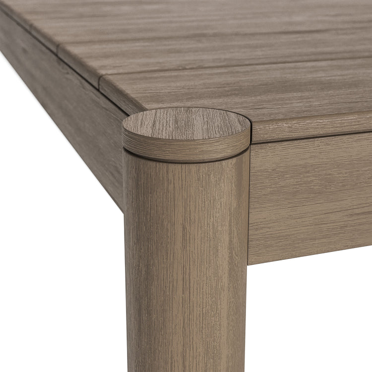 Eleni 89-Inch Outdoor Patio Teak Wood Dining Table - Weathered Gray