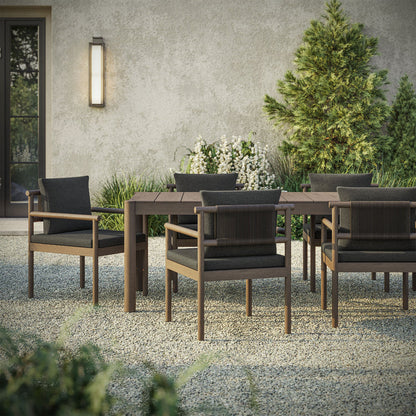 Eleni 7 Piece Outdoor Patio Teak Wood Dining Set - Weathered Gray Flint