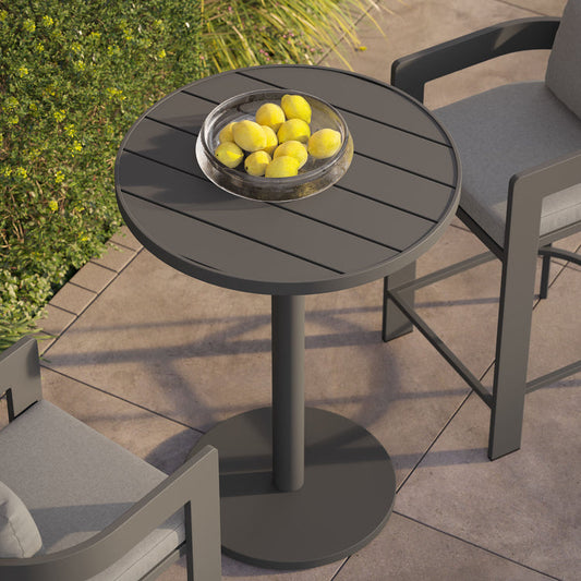 Tahoe 31 Inch Round Outdoor Aluminum Bar Table - Default Title