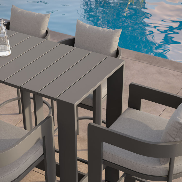 Tahoe 5-Piece Outdoor Bar Table Set - Gray