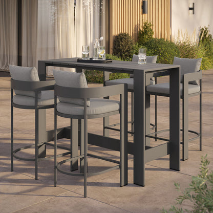 Tahoe 5-Piece Outdoor Bar Table Set - Gray
