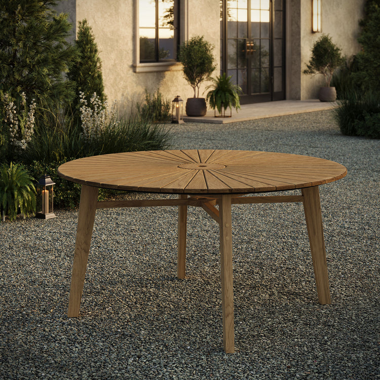 Cielo 59" Sunburst Outdoor Teak Dining Table - Default Title