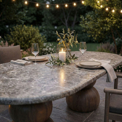 Pietra Indoor Outdoor Oval Dining Table - Default Title