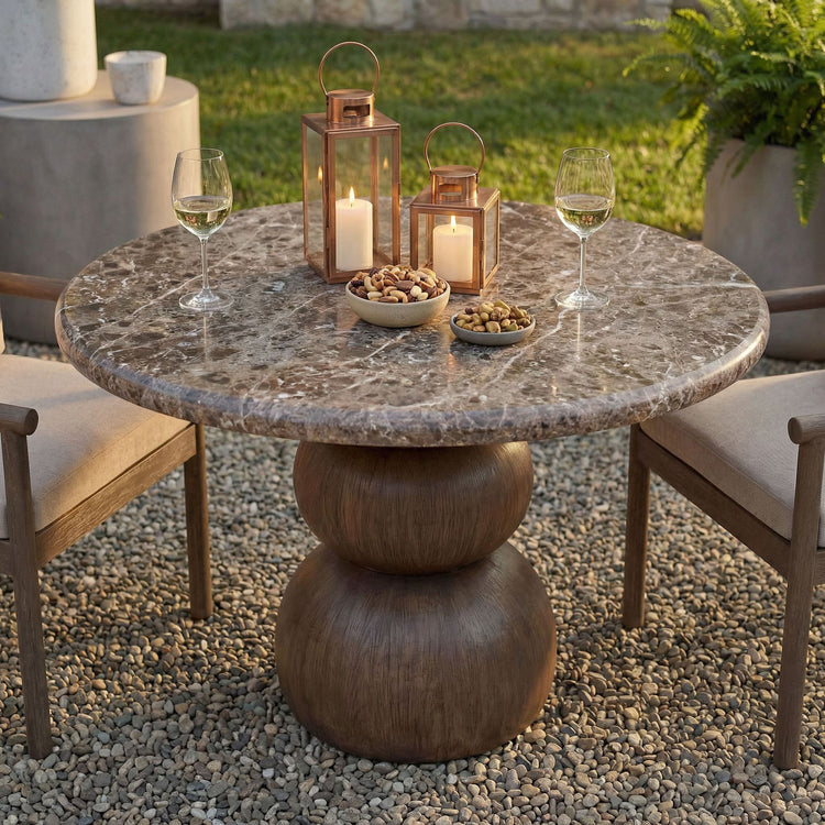 Pietra Indoor Outdoor Round Dining Table - Default Title