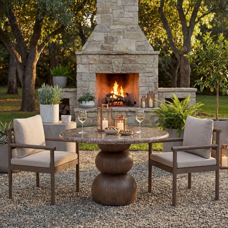 Pietra Indoor Outdoor Round Dining Table - Default Title