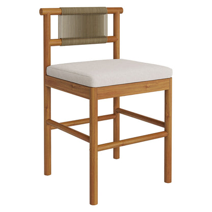 Eleni Outdoor Teak Wood Counter Stools Set of 2 - Natural Sail