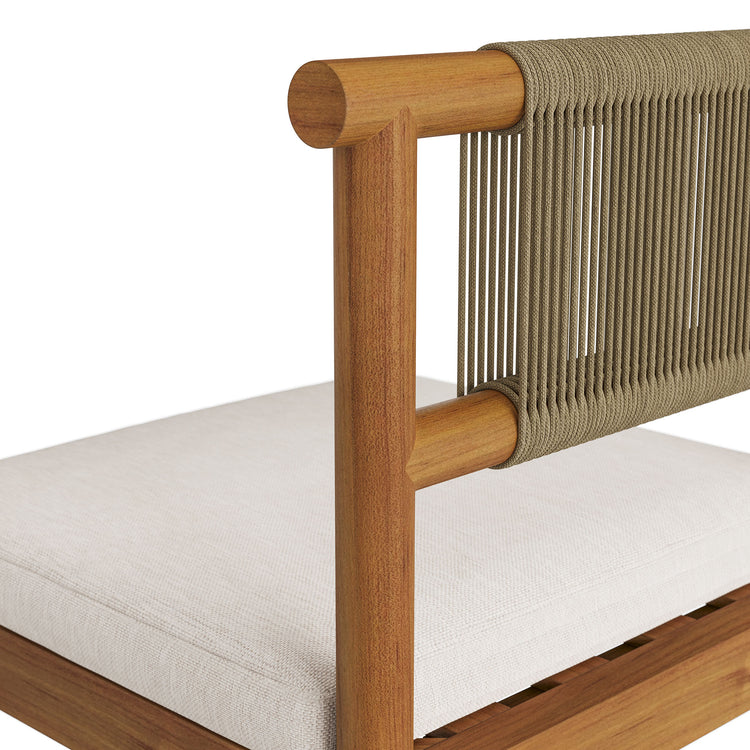 Eleni Outdoor Teak Wood Counter Stools Set of 2 - Natural Sail