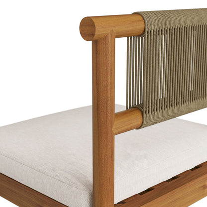 Eleni Outdoor Teak Wood Counter Stools Set of 2 - Natural Sail