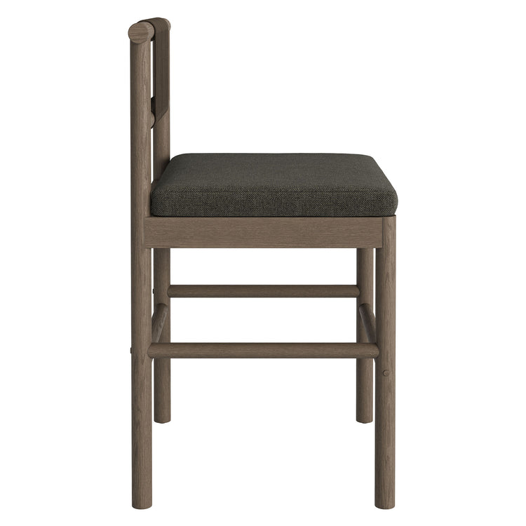 Eleni Outdoor Teak Wood Counter Stools Set of 2 - Weathered Gray Flint