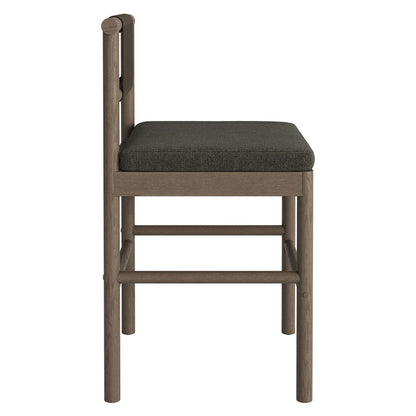 Eleni Outdoor Teak Wood Counter Stools Set of 2 - Weathered Gray Flint