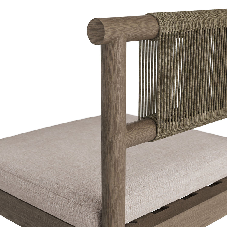 Eleni Outdoor Teak Wood Counter Stools Set of 2 - Weathered Gray Pebble