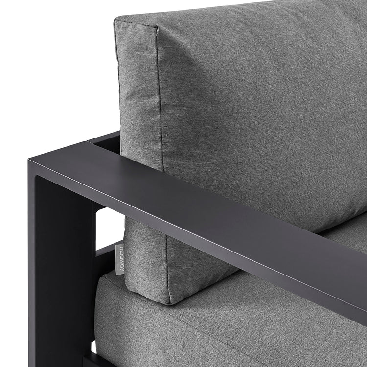 Tahoe Outdoor Powder-Coated Aluminum Swivel Armchair - Gray Charcoal