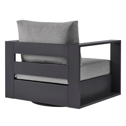 Tahoe Outdoor Powder-Coated Aluminum Swivel Armchair - Gray Gray