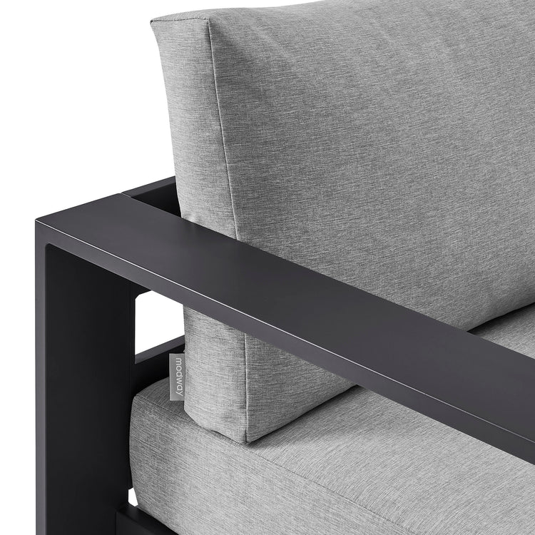 Tahoe Outdoor Powder-Coated Aluminum Swivel Armchair - Gray Gray