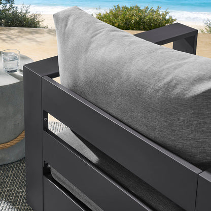 Tahoe Outdoor Powder-Coated Aluminum Swivel Armchair - Gray Gray