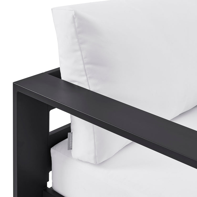 Tahoe Outdoor Powder-Coated Aluminum Swivel Armchair - Gray White