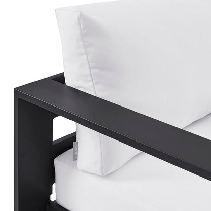 Tahoe Outdoor Powder-Coated Aluminum Swivel Armchair - Gray White