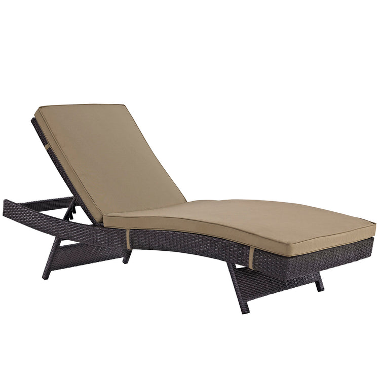 Peer Outdoor Patio Chaise - Espresso Mocha